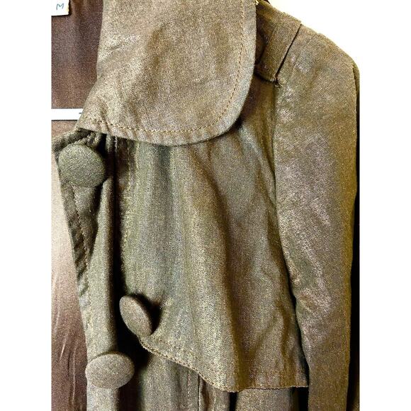 Jolt Brown/Copper Sparkle Trench/Lined/Button Up/Belt Coat-Med. - Picture 6 of 6